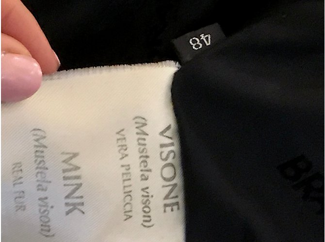 Braschi Abrigo de visón nafa Negro Marrón oscuro - vista 12
