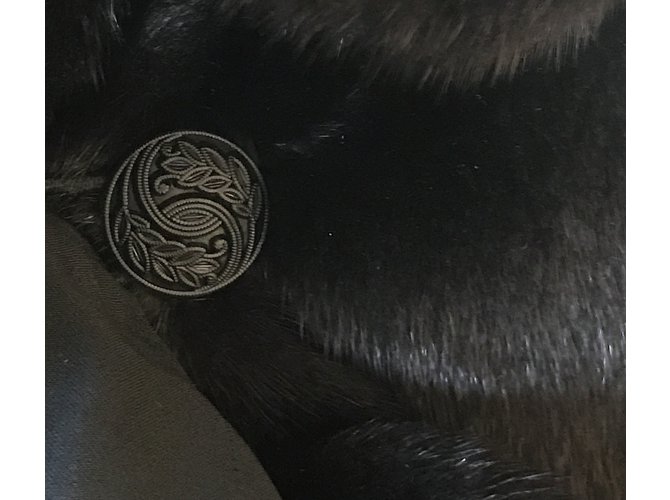 Braschi Abrigo de visón nafa Negro Marrón oscuro - vista 13