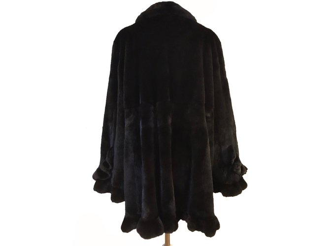 Braschi Abrigo de visón nafa Negro Marrón oscuro - vista 14