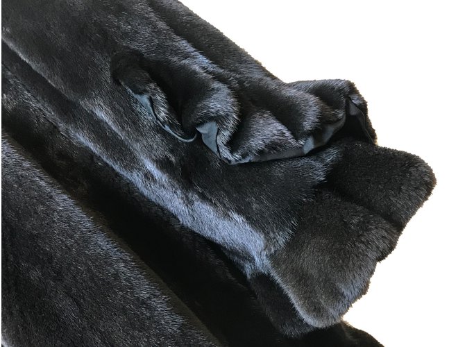 Braschi Abrigo de visón nafa Negro Marrón oscuro - vista 17