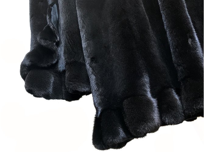 Braschi Abrigo de visón nafa Negro Marrón oscuro - vista 18