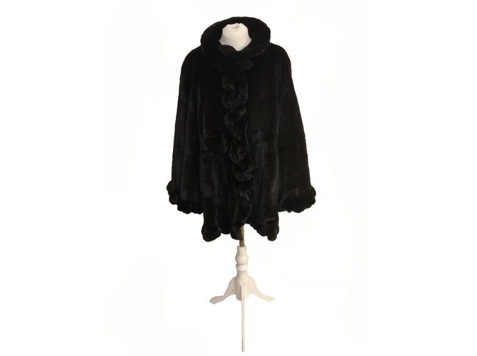 Braschi Abrigo de visón nafa Negro Marrón oscuro - vista 3