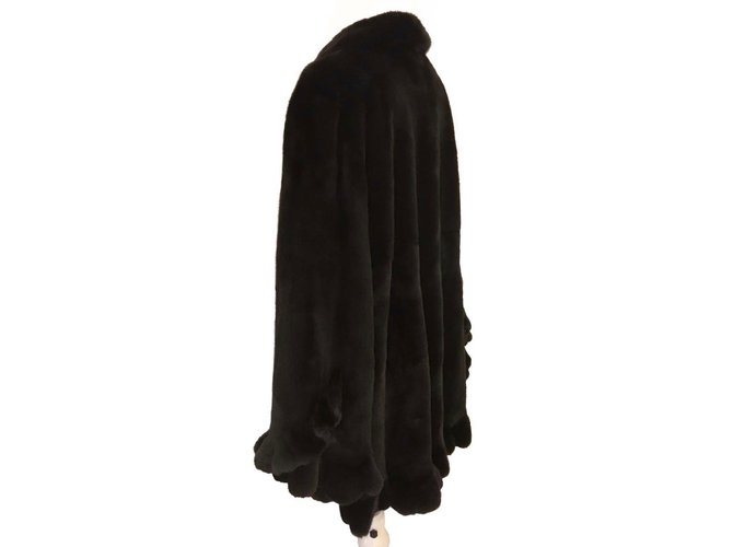Braschi Abrigo de visón nafa Negro Marrón oscuro - vista 5