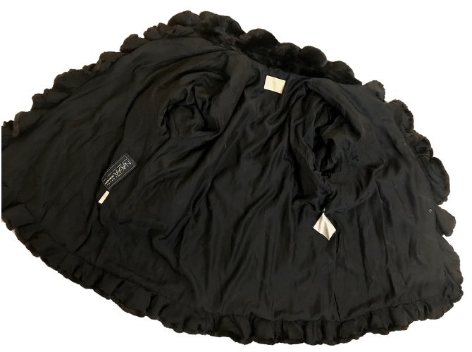 Braschi Abrigo de visón nafa Negro Marrón oscuro - vista 9