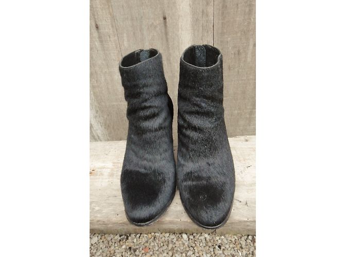 Botines The Kooples Negros de Piel de Potro 37 - vista 3