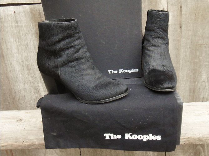 Botines The Kooples Negros de Piel de Potro 37 - vista 8