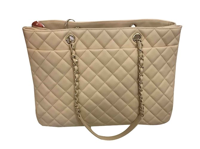 Borsa shopping classica Chanel Beige - vista 2