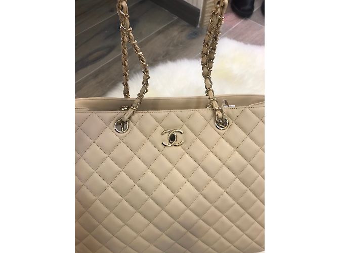 Borsa shopping classica Chanel Beige - vista 3