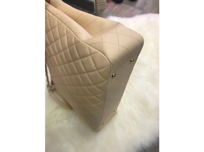 Borsa shopping classica Chanel Beige - vista 4