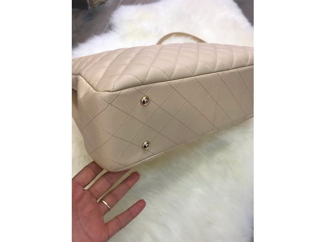 Borsa shopping classica Chanel Beige - vista 5