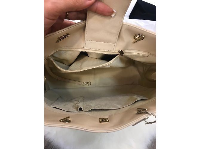 Borsa shopping classica Chanel Beige - vista 7