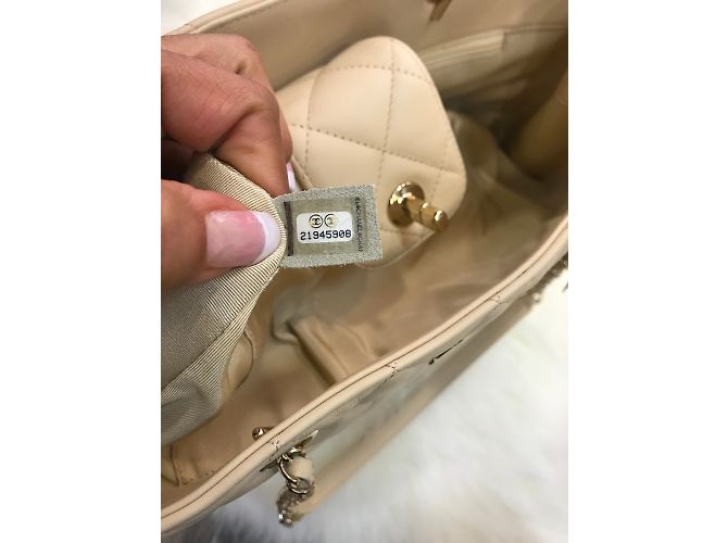Borsa shopping classica Chanel Beige - vista 8