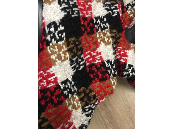 Chanel Tweed Stiefel Schwarz Rot Weiß Größe 38 - Ansicht 12