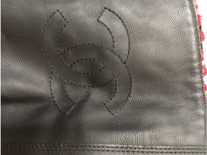 Chanel Tweed Stiefel Schwarz Rot Weiß Größe 38 - Ansicht 6