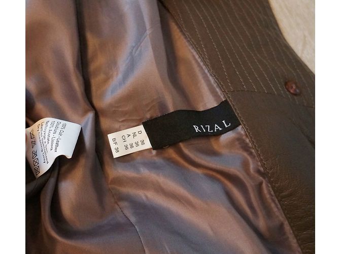 Abrigo Trench de Piel de Cordero Rizal Taupe Gris pardo - vista 4