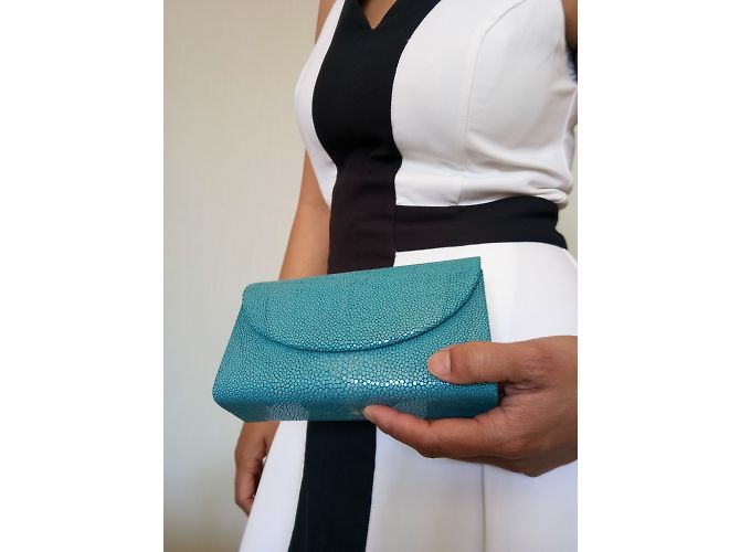 Autre Marque Pochette turchese - vista 4