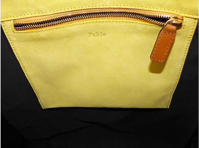 Borsa Shopping Pablo De Gerard Darel Gialla in Pelle Giallo - vista 3