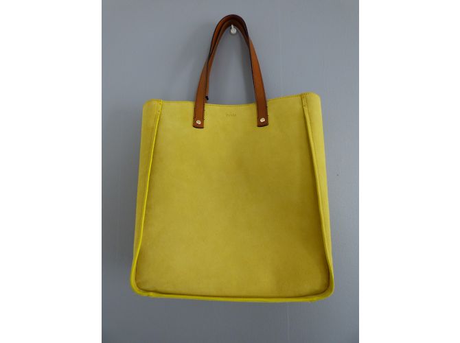 Borsa Shopping Pablo De Gerard Darel Gialla in Pelle Giallo - vista 5