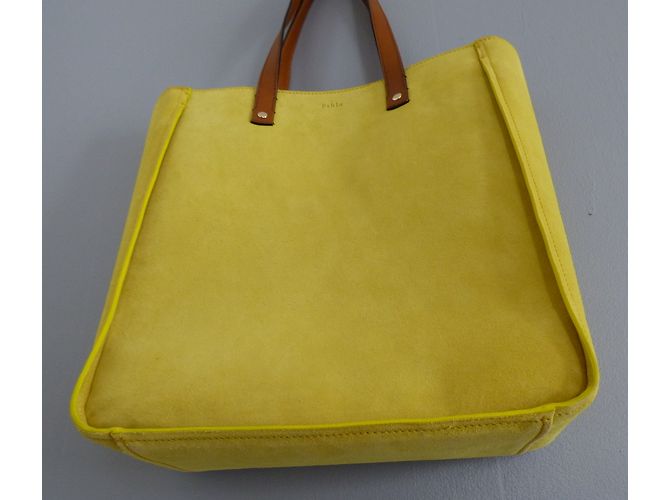 Borsa Shopping Pablo De Gerard Darel Gialla in Pelle Giallo - vista 6