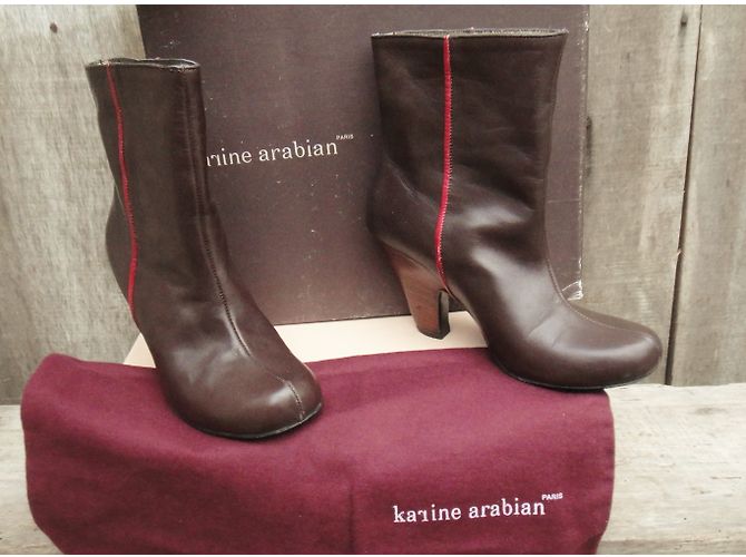 Botines Karine Arabian de piel marrón Castaño - vista 4