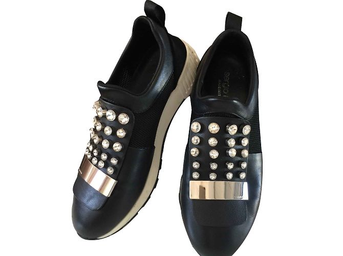 sergio rossi, Scarpe da ginnastica in pelle Nero - vista 2