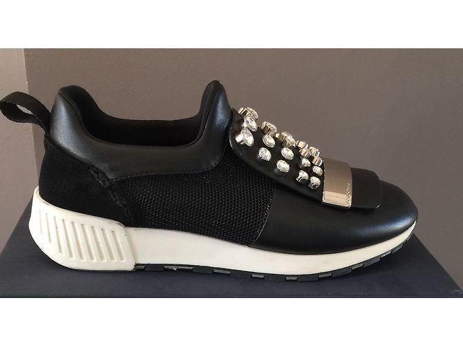 sergio rossi, Scarpe da ginnastica in pelle Nero - vista 4