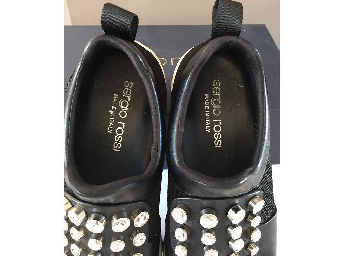 sergio rossi, Scarpe da ginnastica in pelle Nero - vista 5