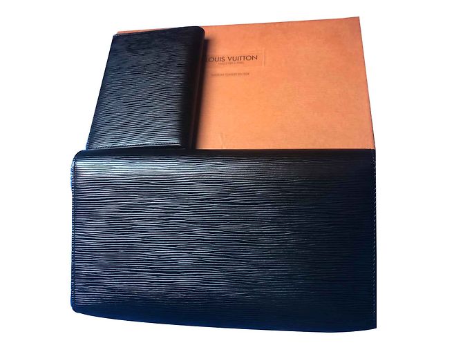 Portafoglio Louis Vuitton in pelle nera Nero - vista 2