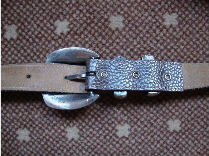 inconnue Ledergürtel in Grau 75 cm - Ansicht 3