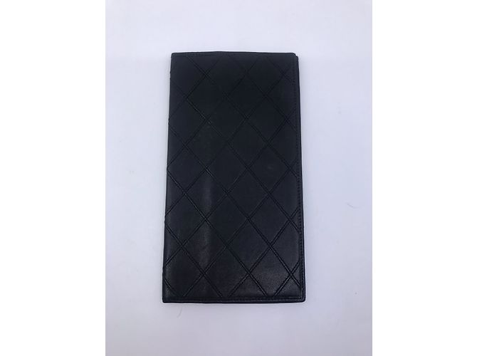Cartera larga Chanel en piel acolchada negra Negro - vista 2