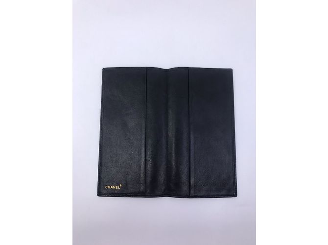 Cartera larga Chanel en piel acolchada negra Negro - vista 4