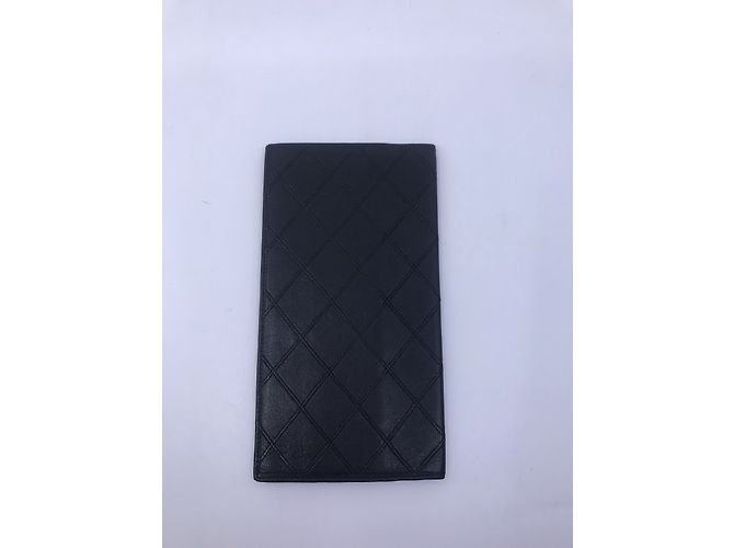 Cartera larga Chanel en piel acolchada negra Negro - vista 6