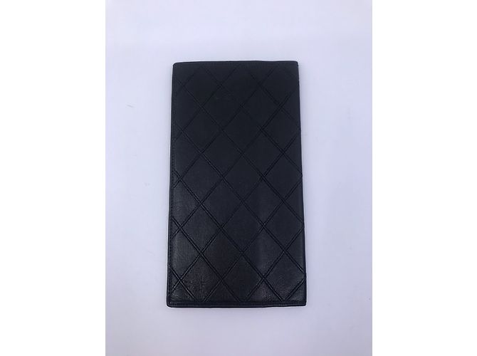 Cartera larga Chanel en piel acolchada negra Negro - vista 7
