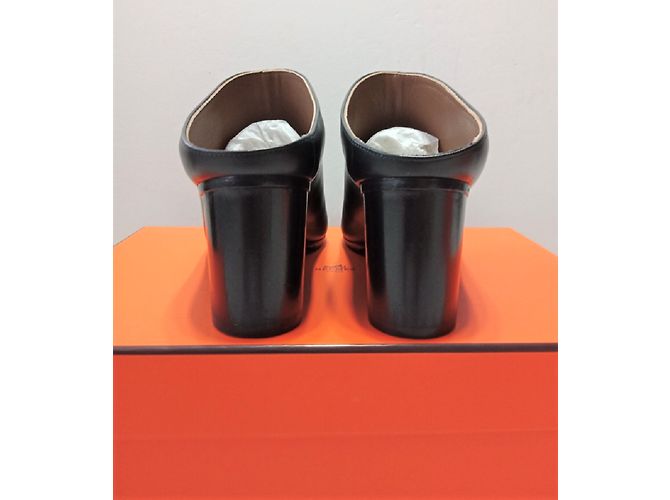 Hermès Hermes Black slip on zeppe con zeppa Nero - vista 6