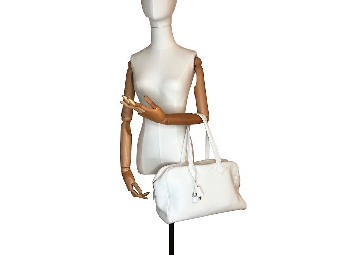 Hermès Victoria II 35 Borsa Bianco - vista 3