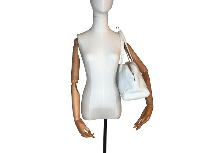 Hermès Victoria II 35 Borsa Bianco - vista 4