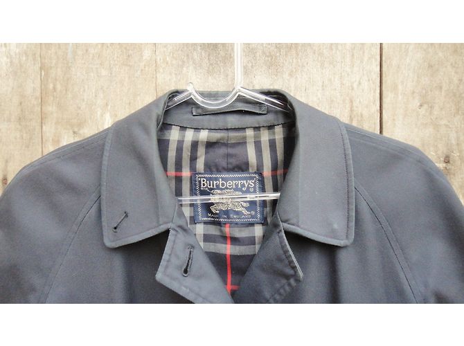 Impermeabile Burberry Blu Navy in Gabardine - vista 6