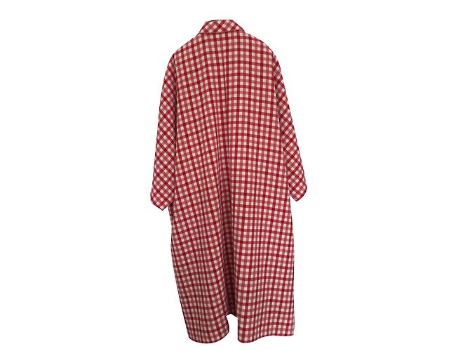 Abrigo Balenciaga Cristobal de lana cuadros rojo y blanco Roja - vista 2