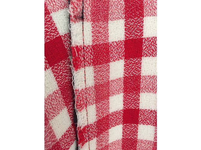 Abrigo Balenciaga Cristobal de lana cuadros rojo y blanco Roja - vista 9
