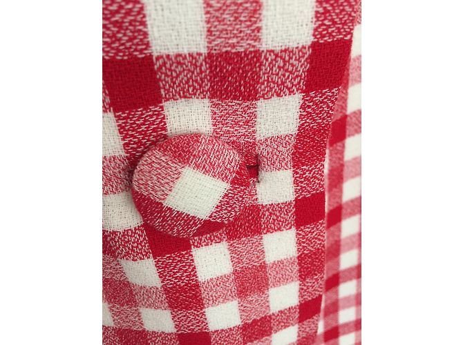 Abrigo Balenciaga Cristobal de lana cuadros rojo y blanco Roja - vista 10