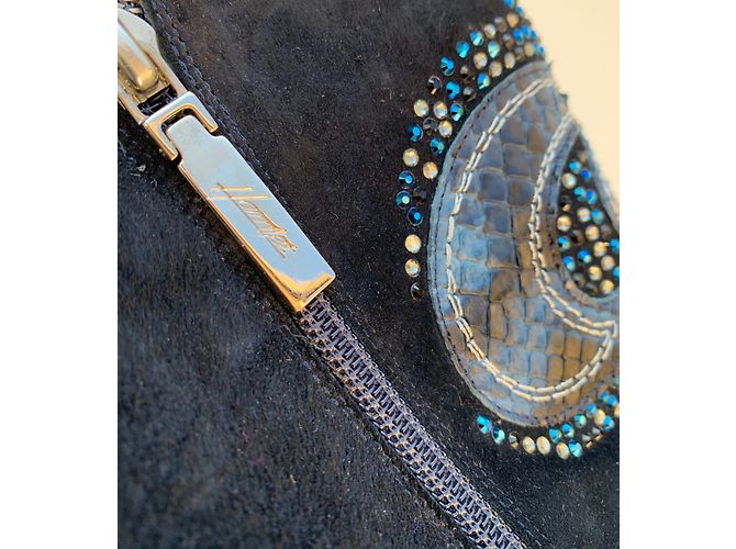 Autre Marque Stivali Hamlet Couture in Python Blu Cristalli Swarovski 38 - vista 11