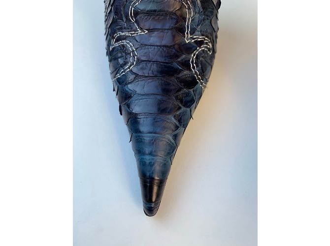 Autre Marque Stivali Hamlet Couture in Python Blu Cristalli Swarovski 38 - vista 4
