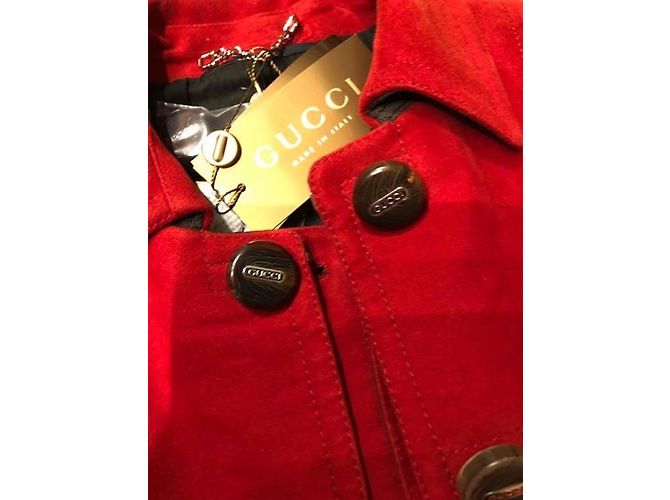 Gabardina Gucci Roja de Algodón - vista 2