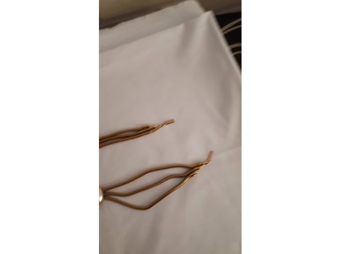 collier ras de cou inconnue en métal doré et nacre - vue 6