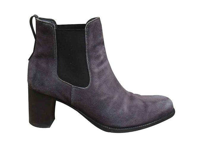 Stivaletti Heschung Viola in Scamosciato Grigio Porpora - vista 2