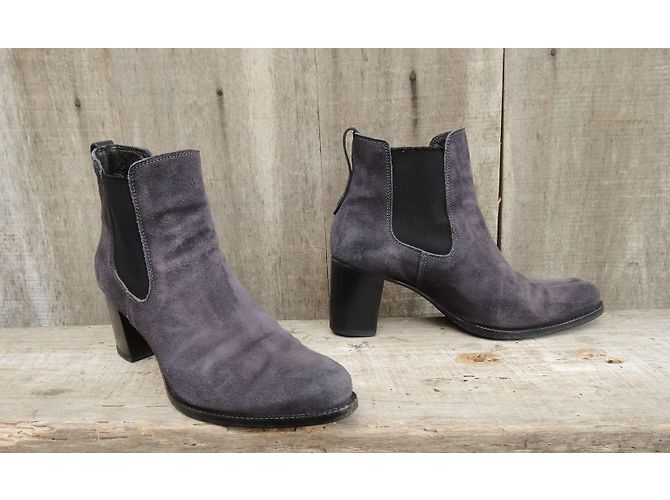 Stivaletti Heschung Viola in Scamosciato Grigio Porpora - vista 4