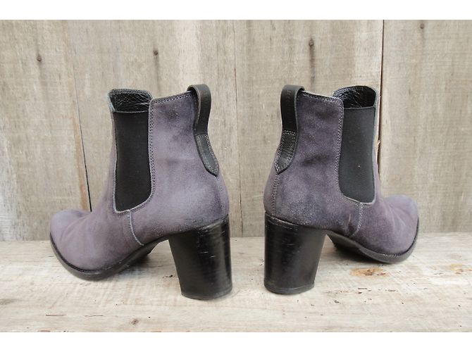 Stivaletti Heschung Viola in Scamosciato Grigio Porpora - vista 6