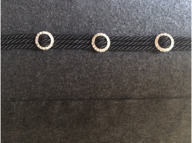 Autre Marque Cintura nera e strass Nero Argento - vista 2