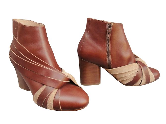 Botines Maison Martin Margiela MM22 Cuero Marrón Claro - vista 2