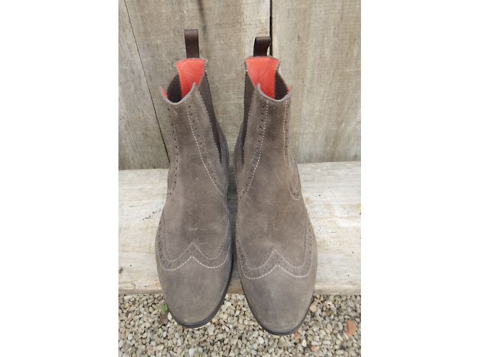 Botines Chelsea Santoni de ante marrón claro - vista 3